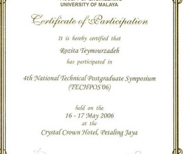 4th National Technical Postgraduate Symposium 2006